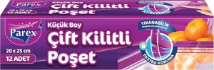 Çift Fermuarlı Kilitli Torbalar Küçük Boy 14 Çanta (20 x 25 Cm)