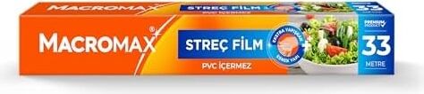 Streç Film 33 Metre, Pvc Içermez, Standart Boy Gıdaları Taze Tutan Streç Film