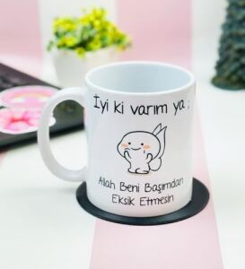 Giftmoda Iyi Ki Varım Ya Tasarımlı Kupa Bardak