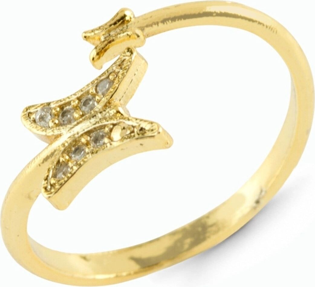 Kelebek Zirkon Taşlı Metal Yüzük