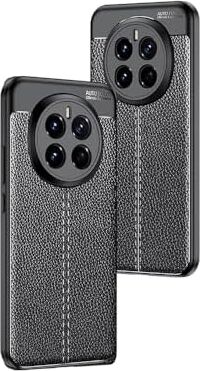 Honor Magic 7 Pro Kılıf Silikon Deri Görünümlü Siyah