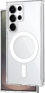 Galaxy S25 Ultra Için Magsafe ile Uyumlu Şok Emici Silikon Kenar Sararma Önleyici Arkası Sert Parmak Izi Tutmayan Darbeye Dayanıklı Manyetik Şeffaf Kılıf