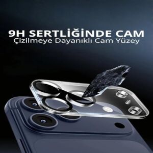 Iphone 17 Pro Max Ile Uyumlu (Tam Lens) Tek Parça Tam Kapatan 9h 3D Kamera Yüzey ve Lens Koruyucu Cam