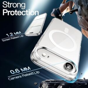 iPhone 17 Pro Max ile Uyumlu Kılıf Şeffaf M-Tacsafe Wireless Halka Şeklindeki Magnetik Dizayn Magsafe ile Uyumlu Attractive Logo Gösteren iPhone 17 Pro Max Için Şeffaf Kapak Mag-Safe