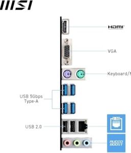 Msı Pro A620M-B Am5 Ddr5 6800MHZ(OC) HDMI VGA M.2 Usb3.2 Jargb_v2 Matx