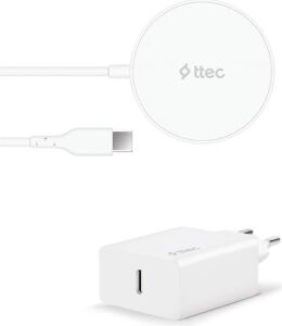 Aircharger M+ Magsafe Uyumlu Kablosuz Şarj Aleti ve Pd 20W Seyahat Şarj Aleti Beyaz