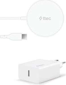 Aircharger M+ Magsafe Uyumlu Kablosuz Şarj Aleti ve Pd 20W Seyahat Şarj Aleti Beyaz