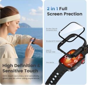 Watch Fit 4 Pro Için 2’si 1 Arada Sert Polikarbonat Kasa Koruyucu Dokunma ve Netliği Etkilemeyen Darbelere ve Çizilmeye Karşı Fit 4 Pro Ekran Koruyucu Kılıfı (Siyah)