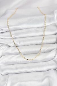 cm 14K Gold Renk Pirinç Gemi Zinciri Model Kadın Kolye