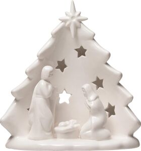 Creative Co-Op U x 10,16 cm G x 13,24 cm Y Ağaç ve Kesimli, Beyaz Figürler ve Heykelcikler, Çoklu Seramik