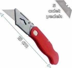 Katlanabilir Halıfleks Maket Bıçağı Üçgen Uçlu Falçata