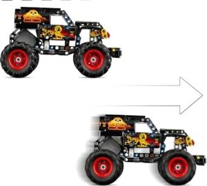 Jam Grave Digger Ateş ve Buz 42219 – 7 Yaş ve Üzeri Kız ve Erkek Çocuklar Için Gerçekçi Detaylar Içeren Çek Bırak Kamyon Oyuncak Yapım Seti, Yaratıcı Hediye Fikri (263 Parça)