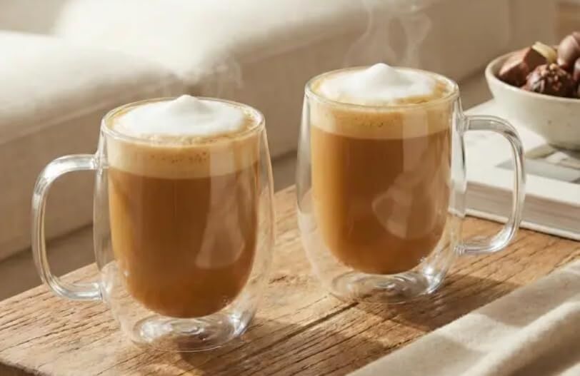 Çift Cidarlı Borosilikat Cam Kupa, Kulplu, Şeffaf, 250ML,