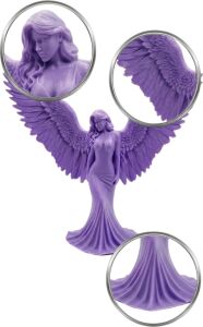 Lila Melek Biblo 3D Dekoratif Angel Figür Ev Aksesuarı