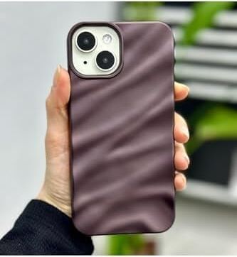 Iphone 13-14 ve 15 ile Uyumlu 3D Wave Kabartma Mat Silikon Kılıf