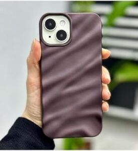 Iphone 13-14 ve 15 ile Uyumlu 3D Wave Kabartma Mat Silikon Kılıf