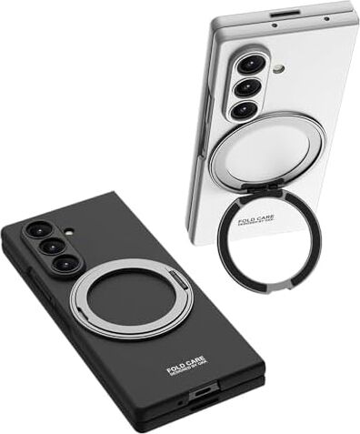 Spia  Galaxy Z Fold 7 ile Uyumlu Kılıf Yüzüklü Siyah Linum Kapak ( Galaxy Z Fold 7 ile Uyumlu, Yüzüklü Siyah)