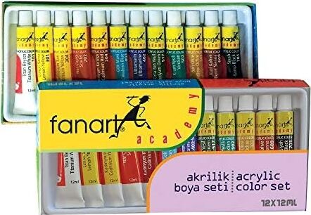 Fanart Academy Akrilik Boya, Seti 12X12ML