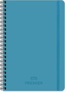 17X24 100 Yaprak Çizgili Spiralli Premier Defter - Mavi