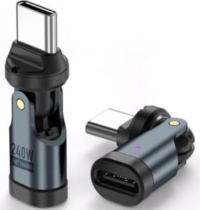 0960 USB Type-C Otg Çevirici Adaptör 540° Döner PD240W 5A Şarj Veri Dönüştürücü 360 Derece Dönebilen Gövde ve 180 Derece Bükülebilen Başlık ile Kablo Kırılmalarına Son
