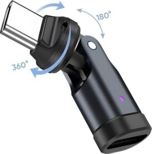 0960 USB Type-C Otg Çevirici Adaptör 540° Döner PD240W 5A Şarj Veri Dönüştürücü 360 Derece Dönebilen Gövde ve 180 Derece Bükülebilen Başlık ile Kablo Kırılmalarına Son