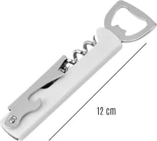 Beyaz Metal Çok Fonksiyonlu Şişe ve Tirbuşon Açacak – 12 cm | 3’ü 1 Arada Şık ve Dayanıklı Tasarım