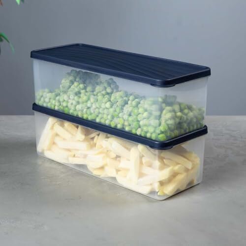 Derin Dondurucu Saklama Kabı Seti, Şeffaf, 1X3L-2X2L-2X1L, 5 Parça, Kapaklı