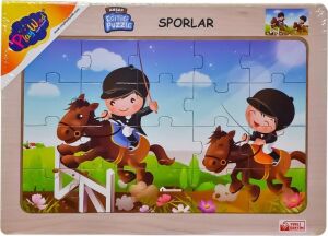 Ony-85-86-87-88 Ahşap Eğitici Puzzle Sporlar -Onyıl