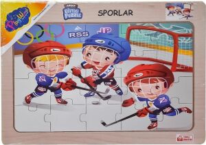 Ony-85-86-87-88 Ahşap Eğitici Puzzle Sporlar -Onyıl