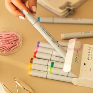 12’li Çift Uçlu Alkol Bazlı Marker Kalem Seti – Brush + Chisel