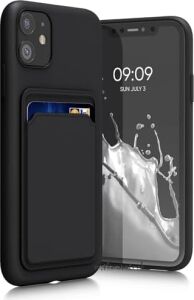 - iPhone 11 ile Uyumlu Iphone Kılıf Kamera ve Köşe Korumalı Kartlıklı Cüzdanlı Yumuşak Renkli Silikon Kapak Içi Kadife