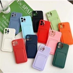 - iPhone 11 ile Uyumlu Iphone Kılıf Kamera ve Köşe Korumalı Kartlıklı Cüzdanlı Yumuşak Renkli Silikon Kapak Içi Kadife