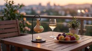 Modern Seramik Buhurdanlık Seti - 16'lı Tealight Mum ve Değiştirilebilir Aroma Wax Hediye (Açık Kahve)