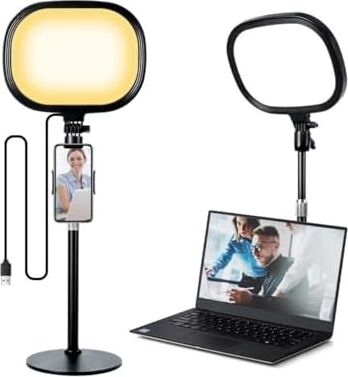 Beyaz Sarı LED Aydınlatma Video ve Fotoğraf Çekimi Için Sürekli Işık Youtuber Twich Yayın Işığı Ürün Göresel Fotoğraflama Tripodlu Aydınlatma 23CM SY-039 (SY-039)