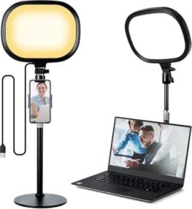 Beyaz Sarı LED Aydınlatma Video ve Fotoğraf Çekimi Için Sürekli Işık Youtuber Twich Yayın Işığı Ürün Göresel Fotoğraflama Tripodlu Aydınlatma 23CM SY-039 (SY-039)