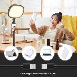 Beyaz Sarı LED Aydınlatma Video ve Fotoğraf Çekimi Için Sürekli Işık Youtuber Twich Yayın Işığı Ürün Göresel Fotoğraflama Tripodlu Aydınlatma 23CM SY-039 (SY-039)
