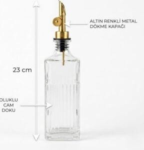 Isıya Dayanıklı Cam Yağdanlık | Akıllı Otomatik Kapak Mekanizması | Damlatma Yapmayan Zeytinyağı ve Sirke Şişesi | Modern Mutfak Gereçleri