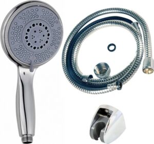 Spiral Hortumlu 4 Kademeli El Duşu Seti Duvar Askılı Banyo Duş Başlığı