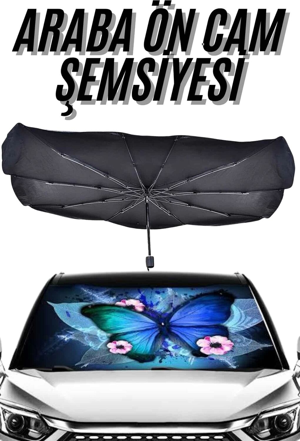 Güneş Önleyici Katlanabilir Oto Araba Güneşlik Şemsiye Tip Ön Cam