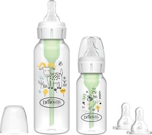 Dar Ağız Antikolik Options+ Desenli Set (1X120 & 1X250 ml Pp Biberon, 2xl2 B. Emzik, Fırça)