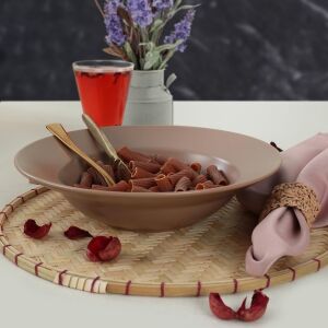 Mat Açık Taupe Makarna Tabağı 26 cm 958