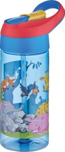 Fiftyfifty 500ML Tritan Kalın Pipetli Çocuk Okul Su Matarası Mavi