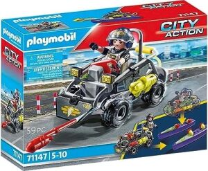 Playmobil City Action 71147 Swat-Multi-Terrain-Quad, Dönüştürülebilir Sek Sürat Teknesi, 5 Yaş ve Üzeri Çocuklar Için Oyuncak