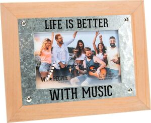Pavilion Gift Company 67724 Life Is Better Music People 4 x 6 Mdf Şövale Arka Duvara Asılan Resim Çerçevesi, Kahverengi