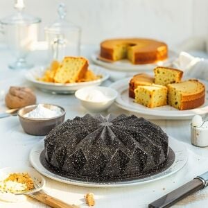 Döküm Gövdeli  Kek Kalıbı 28CM, Dilimli ve Döküm, Siyah Granit Benekli Pişirme Kabı, Kolay Çıkarma, Dayanıklı Alüminyum Alaşım