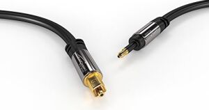 – 1,5m – Mini Toslınk Kablosu (Dijital Ses Kablosu, Optik, Toslınk-Mini Toslınk, Fiberoptik Kablo/lwl, Dijital Ses Sinyalini Televizyona/amplifikatöre/hi-Fi Cihaza Iletir, Siyah)