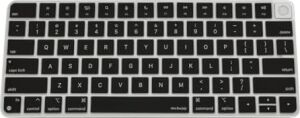 Apple Magic Keyboard 3 A2449 A2450 Us Layout Klavye Koruyucu – Touch Id Uyumlu Ultra Ince Ansı Yatay Enter Ingilizce Tuş Dizilimi Silikon Kaplama Toz ve Sıvı Koruma Keyboard Cover Siyah