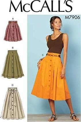 Mccall's Pattern Company Kadın Diz Boyu Pileli Etek, Bedenler 14-22 Dikiş Deseni