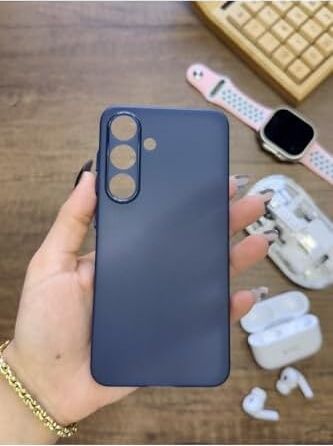 Süper Ince Mat Ultra Thin Silikon Kılıf Lacivert  Galaxy S25 ile Uyumlu