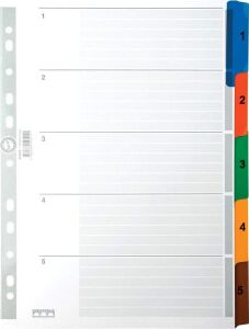 Karton Ayrac Klasik 1-5 Rakam A4